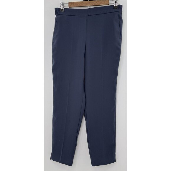 J.Crew Jamie Pants‎ Navy Blue Pull On Tapered Ankle Trouser Work Office Sz 8 - Picture 1 of 10